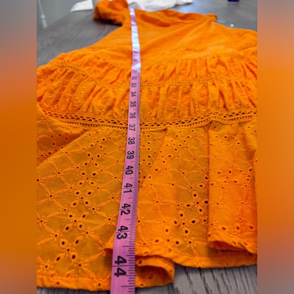 NWT L’Atiste Orange Eyelet One Shoulder Dress With Sash Size S - Picture 10 of 12